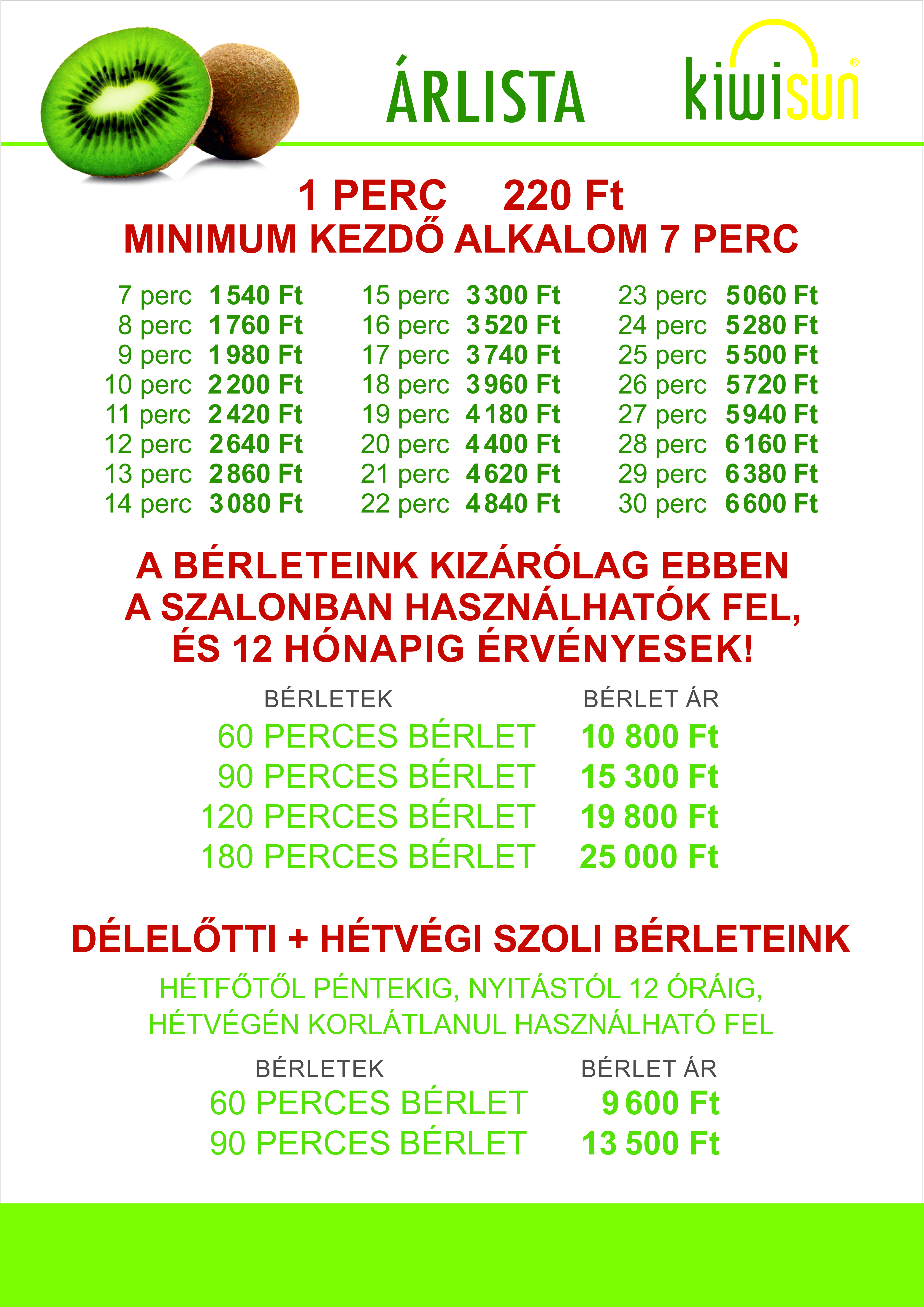 Price list