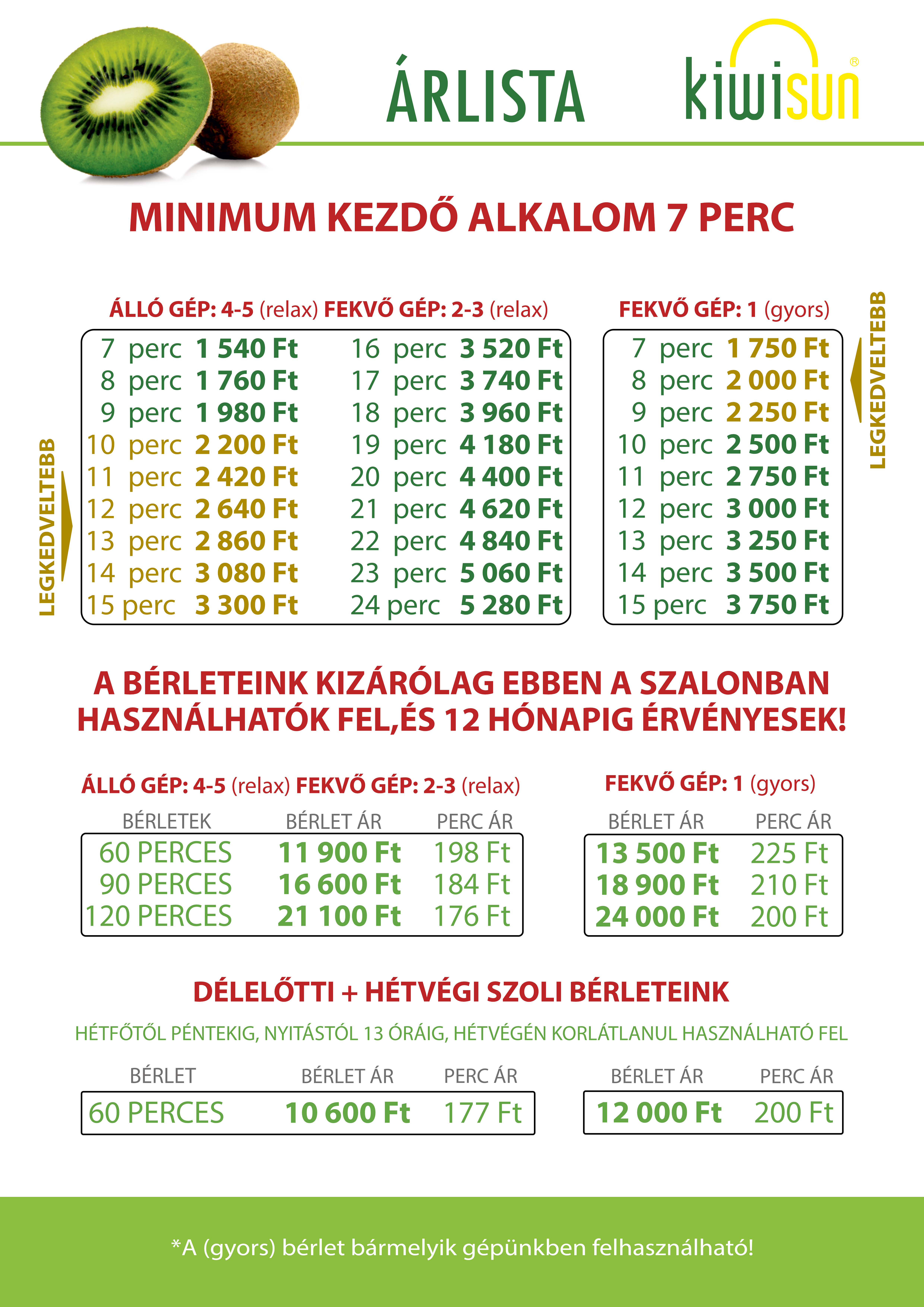 Price list