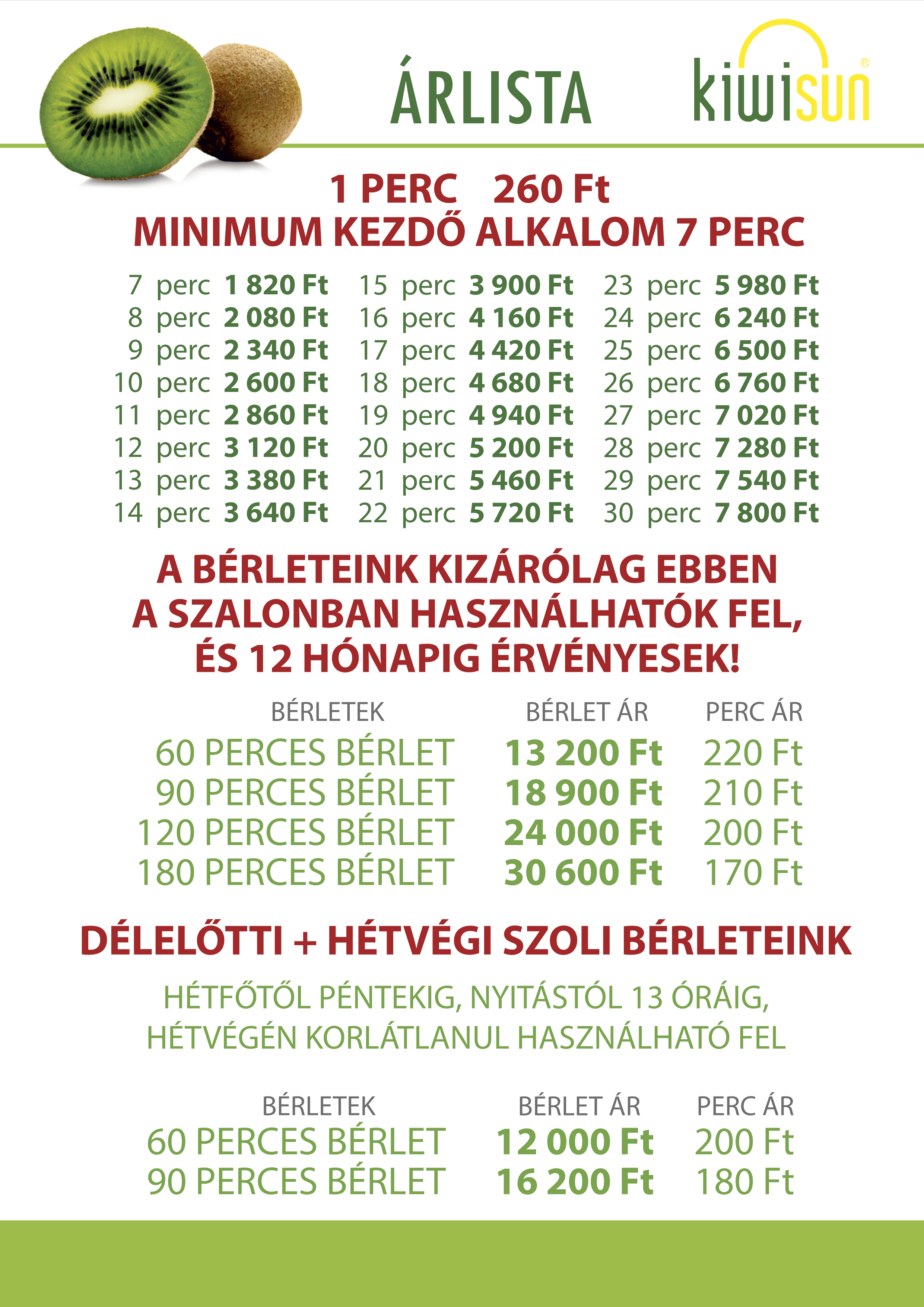 Price list